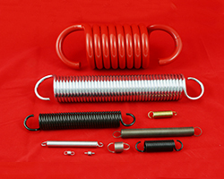 Extension springs with wire ranging from 0.006" to 0.750" diameter.